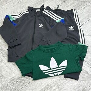 Adidas Kids Tracksuit and T-Shirt Set.